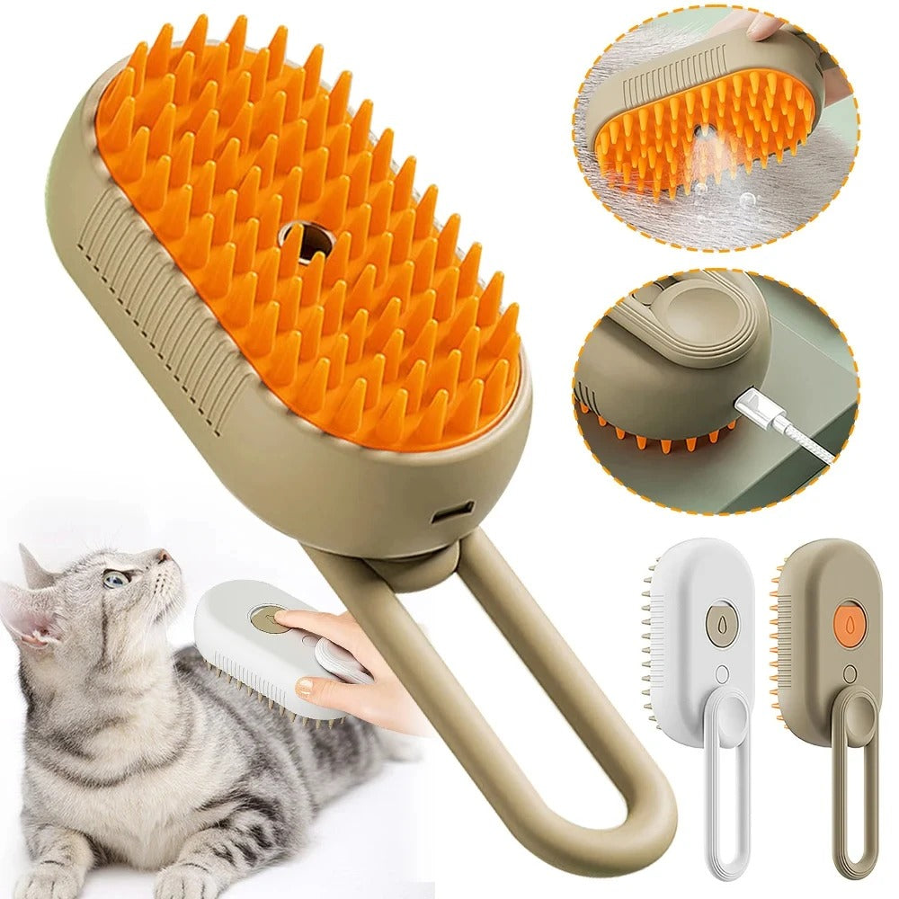 3-in-1 Pet Steam Grooming Brush